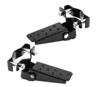Sawhamale Paire de repose-pieds pliables en acier pour fourche de 24 mm à 38 mm de diamètre, largeur réglable de 25 à 30 mm, finition chromée (noir)