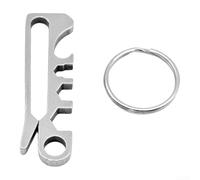 Sawhamale Porte-clés serpent à sonnettes multifonction avec décapsuleur et clé hexagonale 4 mm, 5 mm, 6 mm, 8 mm, en acier inoxydable 420, outil de survie portable en plein air pour le camping et la