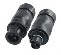 Sawhamale Prise AC IP68 3 broches et set pour onduleurs Betteri BC01 Connecteur d'alimentation flexible pour câbles de 10-13 mm Matériau ABS Noir