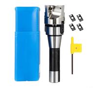 Sawhamale R8 FMB22 Arbor avec 400R 50mm Fraise à surfacer Shell + 4× APMT1604 Plaquettes carbure pour épaule, face & fente fraisage - Acier allié, 4 cannelures, alésage 22 mm