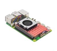 Sawhamale Refroidisseurs actifs en cuivre pur pour Raspberry Pi 5 avec ventilateurs PWM, 7800 tr/min, solution de refroidissement à faible bruit pour une haute performance de charge, 63 x 43 mm