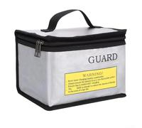 Sawhamale Sac de sécurité anti-explosion pour batterie - Étui de rangement résistant au feu pour voitures télécommandées FPV drones au lithium polymère - Argenté - 240 x 185 x 65 mm (215 x 165 x 145