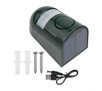 Sawhamale Sirène d'alarme solaire sonore et lumineuse, alarme de sécurité extérieure 129 dB avec détection de mouvement à 125°, IP65 résistant aux intempéries pour ferme et propriété rurale