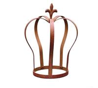 Sawhamale Support rustique en fer pour pot de fleurs en forme de couronne - 30 cm de hauteur x 22 cm de largeur - Support de décoration de jardin vintage pour extérieur, pelouse, allée, patio, support