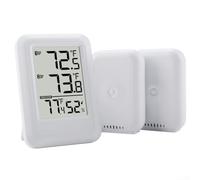 Sawhamale Thermomètre sans fil avec 2 capteurs à distance pour serre, maison, intérieur et extérieur, moniteur de température et d'humidité écran LCD, enregistrements max min -40 °C à 60 °C