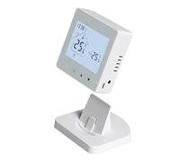 Sawhamale Thermostat programmable sans fil pour chaudière à gaz chauffage au sol avec application intelligente contrôle vocal 5 + 2 modes anti-gel, verrouillage enfant, batterie ou USB, blanc, 86x