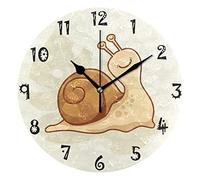 Sawhonn Animal De Feuille D'Escargot De Dessin Animé Horloge Murale Moderne Muette Ronde Quartz Silencieuse Pendule Murales Cadeaux pour Les Enfants