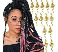 SAWINDA Lot de 12 breloques dorées pour tresses de cheveux, dreadlocks en métal - Accessoires de tressage de cheveux pour femme et filles