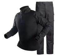 Sawmew Ensemble Camouflage Airsoft Homme, Chemise de Combat Paintball, Pantalon Tactique à Manches Longues avec Fermeture Éclair 1/4, Tenue Militaire de Chasse Camouflage pour l'Extérieur