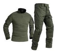 Sawmew Ensemble Camouflage Airsoft Homme, Chemise de Combat Paintball, Pantalon Tactique à Manches Longues avec Fermeture Éclair 1/4, Tenue Militaire de Chasse Camouflage pour l'Extérieur