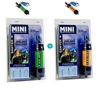 Sawyer Mini PointONE - Filtre d'eau pour randonnée - set de 2 (Orange & Vert)
