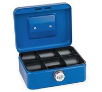Sax Caissette à monnaie avec serrure à combinaison, serrure extra forte, 20 x 16 x 9cm, Medium, Bleu (0-822-14)