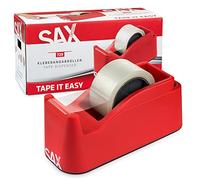 SAX Tape it Easy XXL Dérouleur de ruban adhésif à une main Extra Heavy Duty | pour ruban de 50 mm ou 2 x 25 mm, dérouleur de ruban avec porte-stylo, antidérapant, incl. lame double face