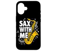 Sax with me Saxophone Brass Band Jazz Saxophoniste Saxophone Coque pour iPhone 16