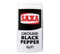 Saxa Poivre noir moulu (25 g) (lot de 2)