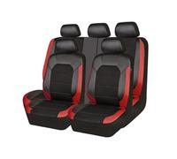 SAXCXCS 9Pcs Voiture Cuir Ensembles Housses siège, pour Dacia Sandero Stepway 3.Gen 2.Gen 2012-2016 2017-2021 2022 2023 2024 2025 ImperméAble Nonslip Confortable Respirant Cuir De Housses,E/Red