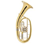 Saxhorn 3 Pistons de Tuba Corne Ténor Laiton Doré Set avec Embouchure et Coffre