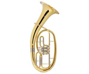 Saxhorn 3 Pistons de Tuba Corne Ténor Laiton Doré Set avec Embouchure et Coffre