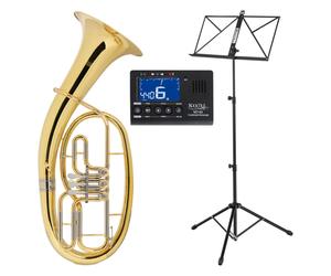 Saxhorn Trompe Corne Instrument a vent Cuivre Set Pupitre Accordeur