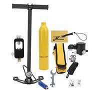 SAXOJONON DIDEEP Ensemble de reniflard sous-Marin avec Cylindre d'oxygène de 0,5 L pour la plongée sous-Marine et l'enseignement de la plongée (Bouteille d'oxygène Jaune + Sac de Rangement Jaune)