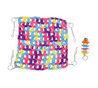 SAXOJONON for Hamster, Hammock, Soft Breathable, Colorful Hand Woven, Small Pet Hanging Bed, with Hooks, for Honey Glider, for Parrots (35 * 35CM)