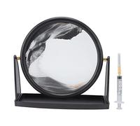 SAXOJONON Image d'art de sable, pour bureau, décoration de bureau, double face, soulagement du stress, verre haute transparence, paysage de sable en mouvement, décoration de la (Noire)