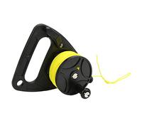 SAXOJONON Moulinet portable avec poignée de plongée avec bouchon de pouce pour la plongée avec tuba et sports nautiques sous-marins, fil jaune de 46 m (roue noire)