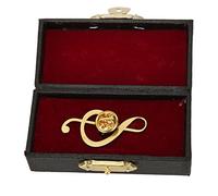 SAXOJONON Pour broche de note de musique, métal doré lissage exquis, épingle à poitrine de noix de simulation haute avec boîte de rangement pour la décoration