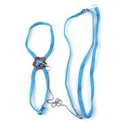Saxojonon pour Le Perroquet pour Animaux de Compagnie, Harnais Doux réglable en Fibre, entraînement et Jeu en Plein air, Ajustement sécurisé, Conception Confortable, matériau (Bleu)