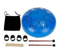SAXOJONON pour tambour à langue en acier, handpan 8 notes pour la méditation et le yoga, alliage de haute qualité, design rond pour un son éthéré, jeu facile pour les débutants et (bleu)