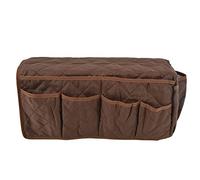 SAXOJONON Support pour télécommande de canapé, Conception de Poche, Anti-poussière, étanche, Disposition raisonnable, organisateurs d'accoudoirs de canapé (Brun)