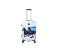 Saxoline Black Horse 67 cm Moyenne Valise de voyage 8 Roues Imprimé