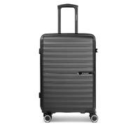 SAXOLINE Petite valise rigide | Valise cabine 39 x 22 x 56 cm en matériau ABS robuste de qualité supérieure | pour homme et femme | 4 roulettes doubles et serrure TSA | Série Fiesta, Anthracite/noir,