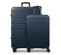 Saxoline Set de valises Miami à 4 roues, tailles S et L, avec soufflet d'extension bleu