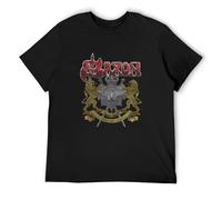 Saxon 40 Years Men Black T-Shirt Print Unisex Cotton Tee Shirt XL