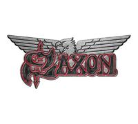 Saxon - Badge (Taille unique) (Rouge/Gris/Noir)