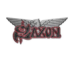 Saxon - Badge (Taille unique) (Rouge/Gris/Noir)
