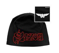 Saxon Bonnet Cap Wheels of Steel Eagle Band Logo Officiel Nouveau Noir One Size Size One Size