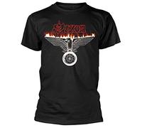 Saxon 'Burning Wheels of Steel' (Black) T-Shirt (x-Large)