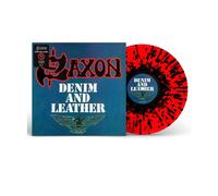 Saxon 'Denim and Leather' (40e Anniversaire) Eclaboussures rouge et noir Vinyle
