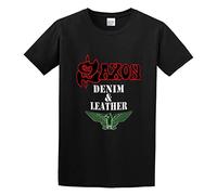 Saxon Denim and Leather Standard Pure Cotton Funny Fashion Outdoor T-Shirt Black M