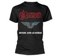 Saxon 'Denim & Leather' (Noir) T-Shirt