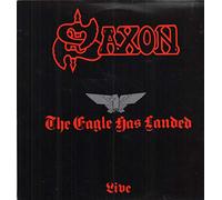 Saxon - EAGLE HAS LANDED LP UK CARRERE 1982 10 TRACK LIVE PIC DISC (CAL137)