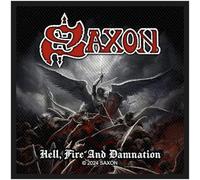 Saxon Hell Fire And Damnation Woven Patch Size One Size