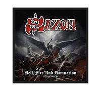Saxon Hell Fire And Damnation Woven Patch Size One Size