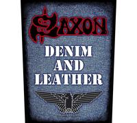 Saxon - Patch "Denim And Leather" RO7103 (taille unique) (Bleu/Rouge/Blanc)