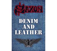 Saxon - Poster "Denim And Leather", tissu RO6036 (106 cm x 70 cm) (bleu/noir/blanc)