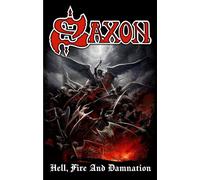 Saxon - Poster "Hell Fire And Damnation", Tissu RO12514 (Taille unique) (Noir/Rouge)