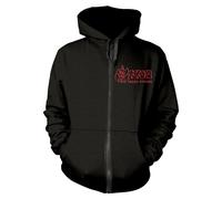 SAXON - STRONG ARM OF THE LAW BLACK Hooded Sweatshirt with Zip Small