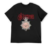 Saxon Strong Arm of The Law Men Black T-Shirt Print Unisex Cotton Tee Shirt 3XL